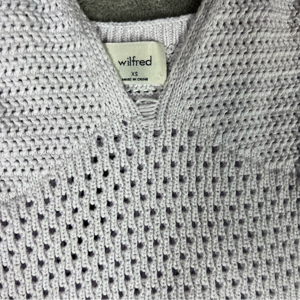 Aritzia Dress Womens XS Wilfred Evie Crochet Pastel Boho Whimsical Midi Lavender - Picture 3 of 12